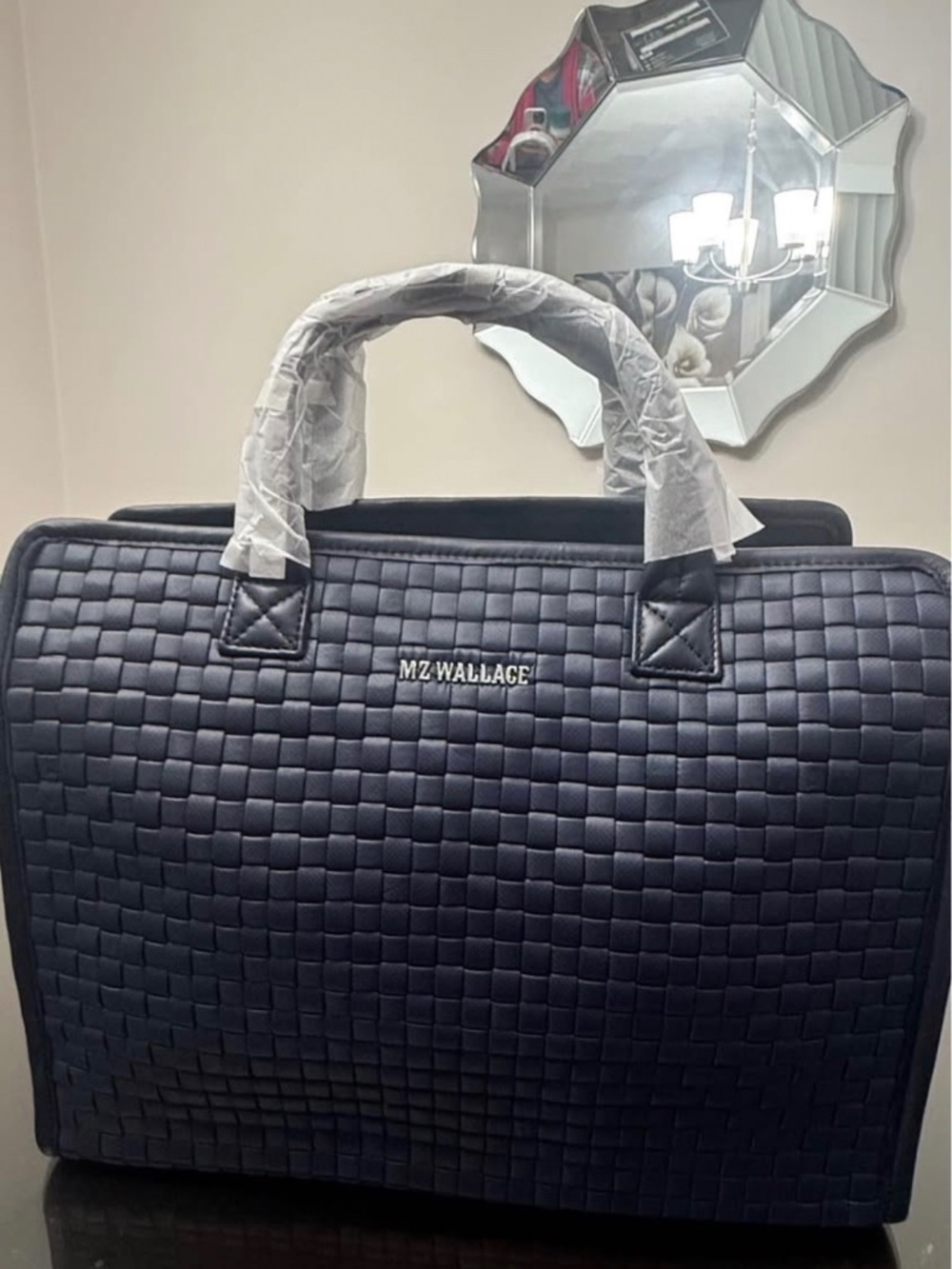 MZ Wallace Medium Woven Box Tote in Dawn (Navy) • Brand New with Tags - Picture 1 of 5